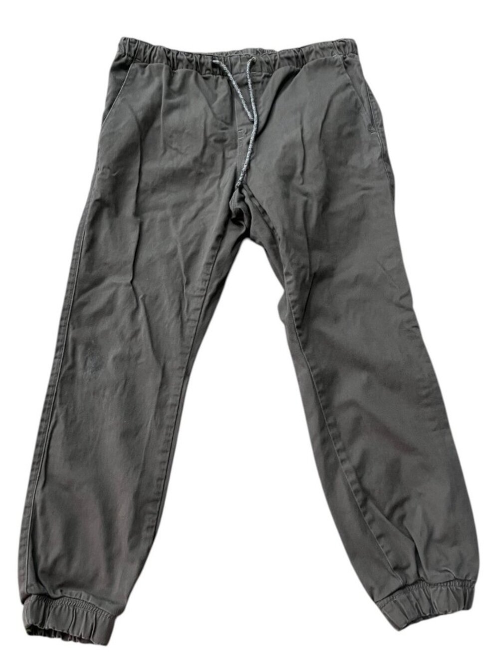 Freeworld Mens Medim Gray Canvas Ankle Joggers Drawstring Denim Pull On